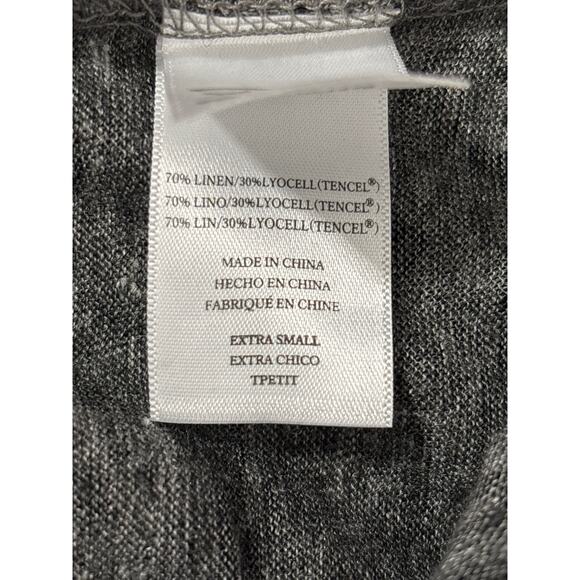 Rails Linen Blend Animal Print Top Sz XS Gray Black Long Sleeves Pullover Artsy - Picture 7 of 7